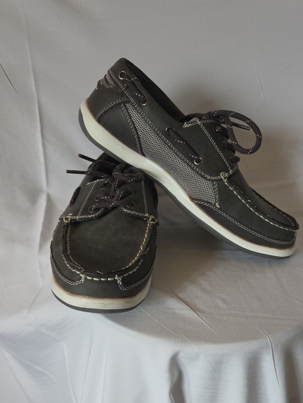 croft & barrow Men's Dark Grey Lace-Up Boat Shoes